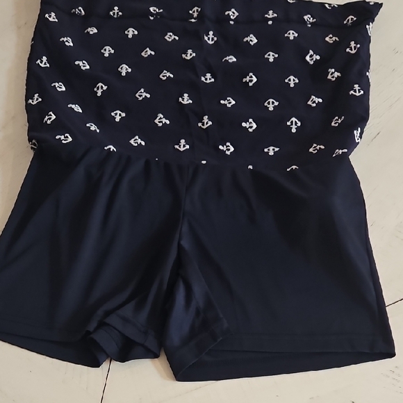 Charter Club Dark Blue Mini Skirt with Anchor Pattern  15x16 Stretches 18 Across - Picture 4 of 7